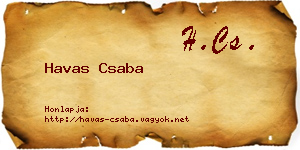Havas Csaba névjegykártya