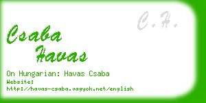 csaba havas business card